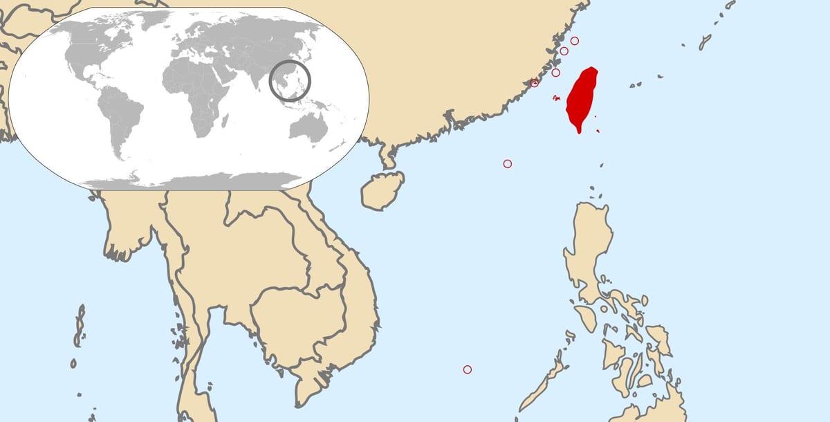 台湾的全球地图