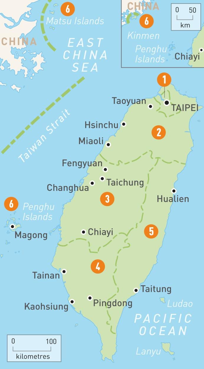 地图的台湾的国家