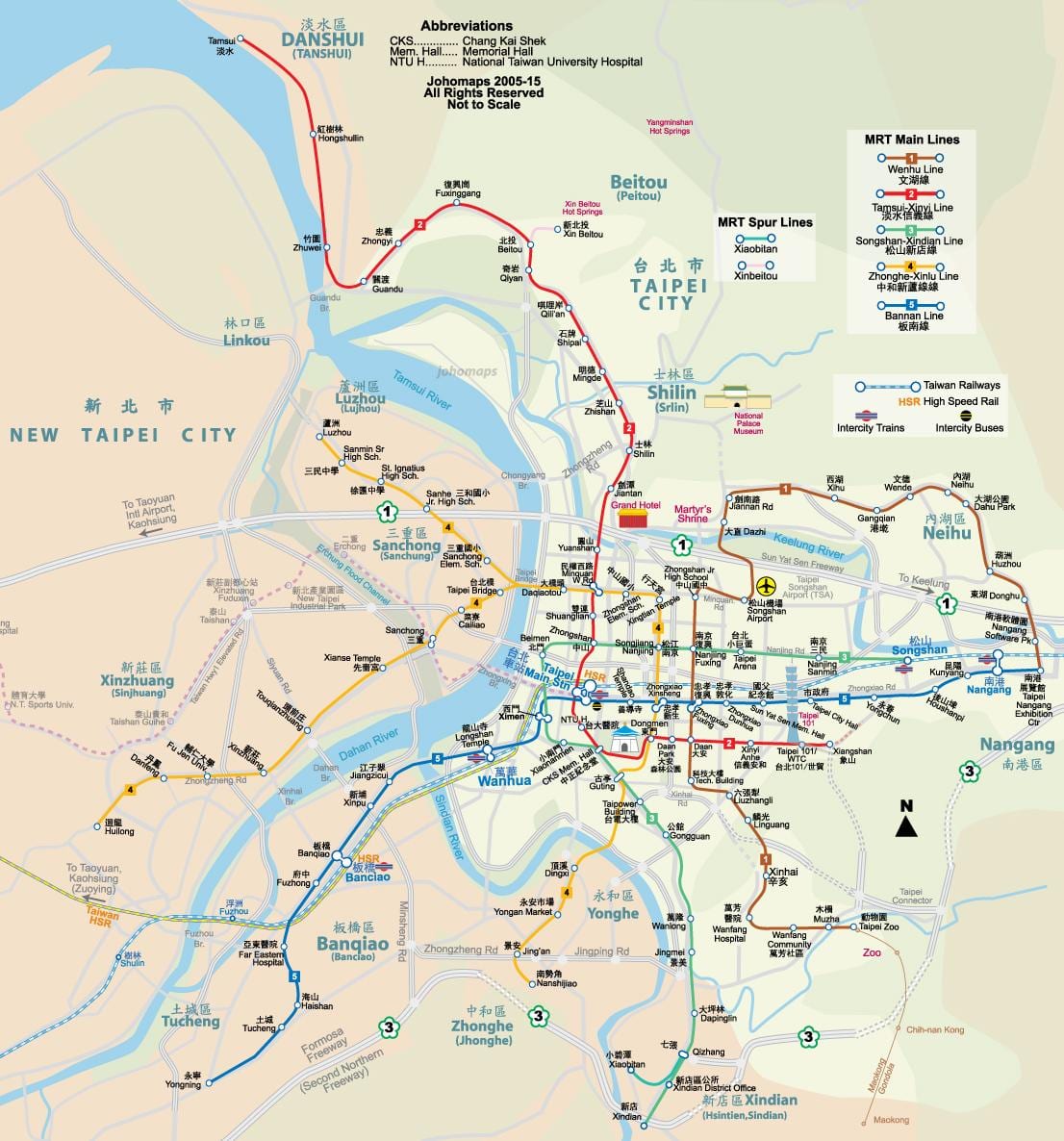 台湾，台北的地铁图