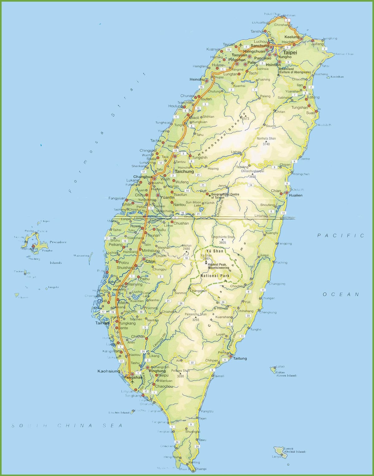 地图的台湾的野营