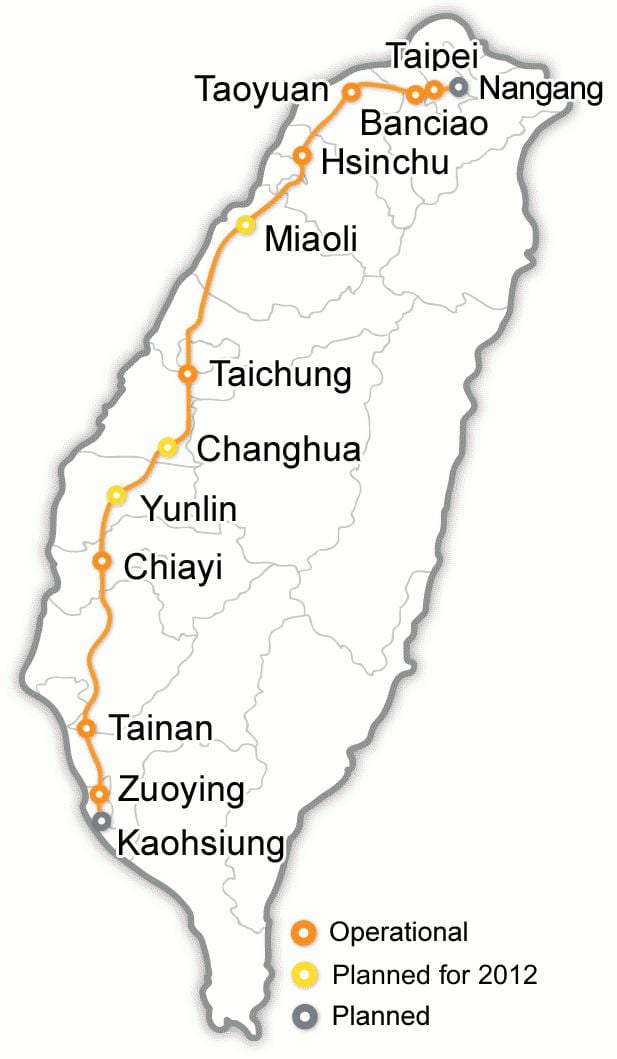 台湾子弹火车的地图