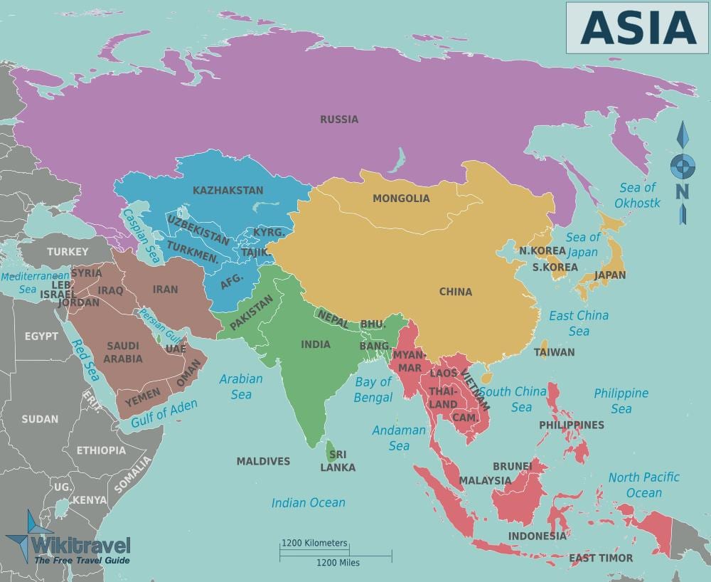 地图的台湾及周边国家