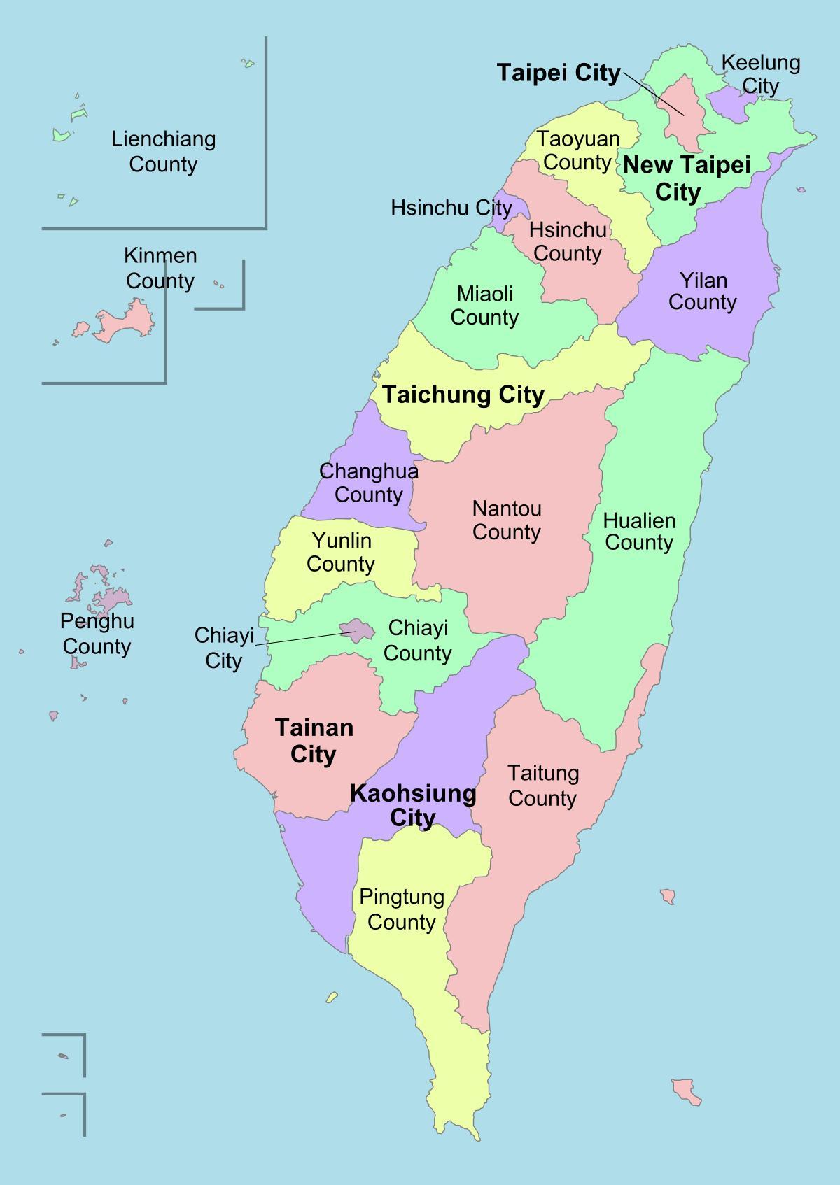 地图的台湾区 