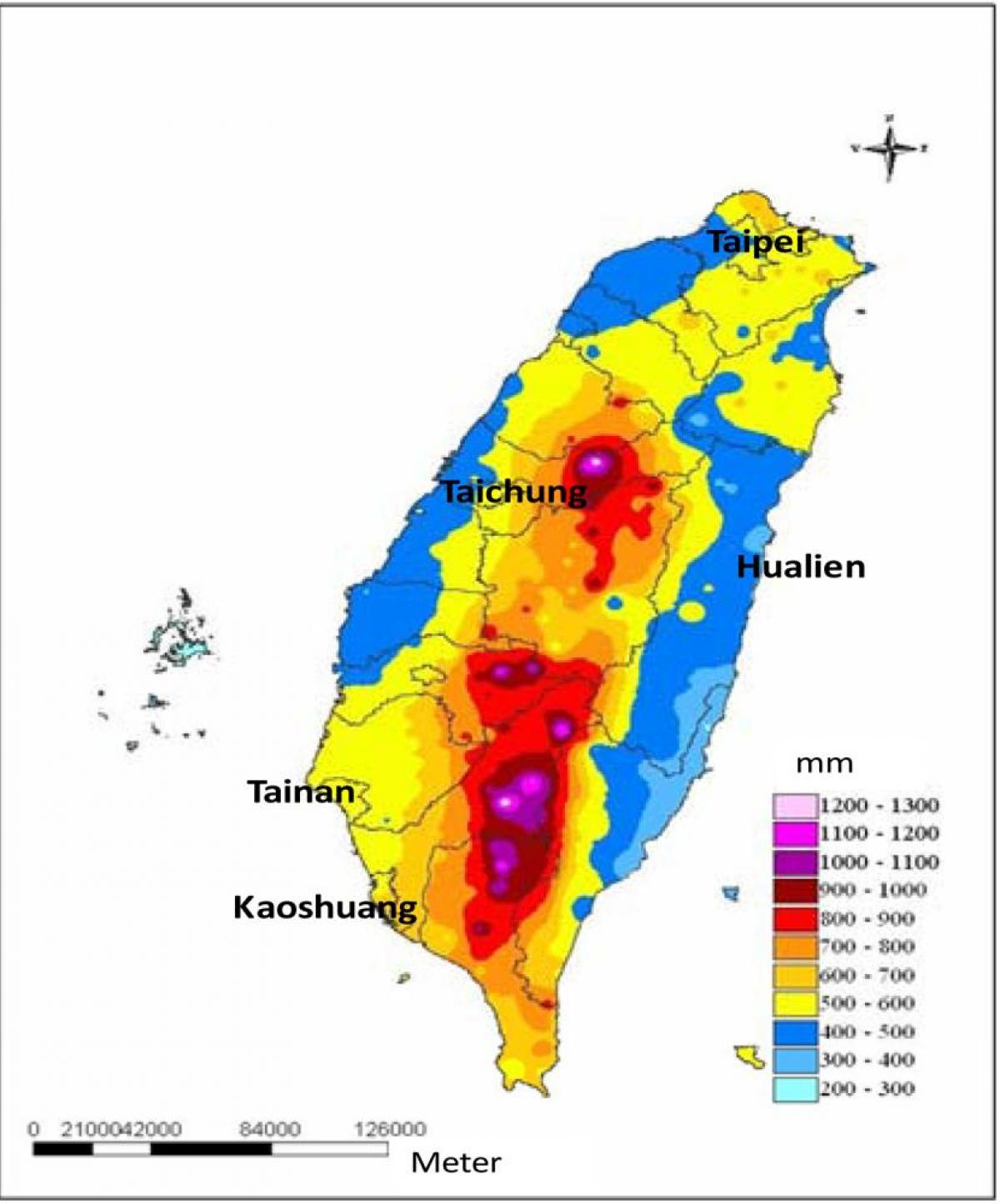 地图的台湾气候