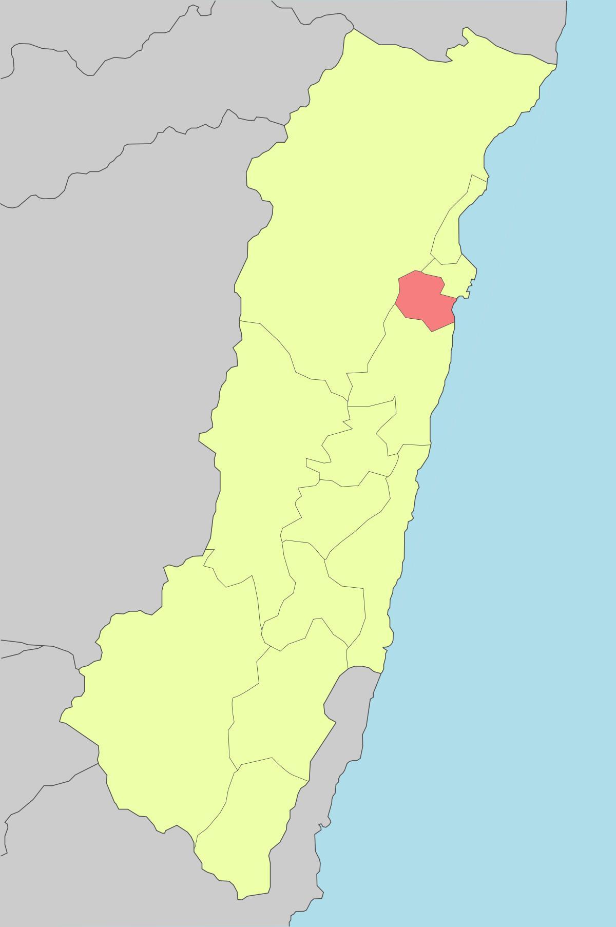 地图上的花莲台湾