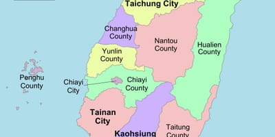 地图的台湾区 