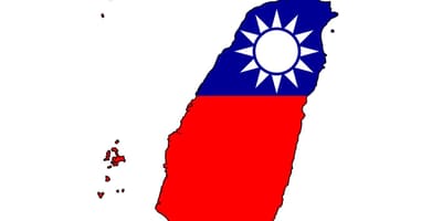 地图的台湾国旗