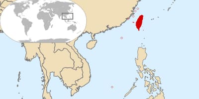 世界地图显示出台湾
