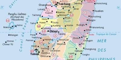 地图的台湾城市