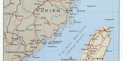 地图的台湾海峡