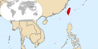 世界地图显示出台湾